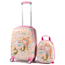 Kids Carry-On Luggage Set 2-PC 12-inch Backpack 18-inch Rolling Suitcase... - £66.98 GBP