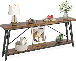 70.9 Inch Long Entryway Console Table, Industrial Behind Sofa Couch Table For Li - £221.81 GBP