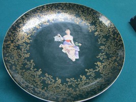 Royal Vienna Bohemian 1900s Wall Plate W/ Hanger Austria Lady With Birdcage - £195.54 GBP