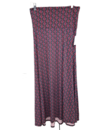 NEW LuLaRoe Medium Pink Royal Green Orange Black Slinky Fabric Maxi Skirt - $42.56