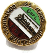 1/10 14K GF Neck Tie Pin Tack Lapel 25 Years Continuous Member B of L Tr... - £94.94 GBP