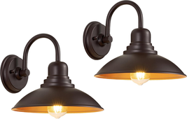 2-Pack Bronze Gooseneck Barn Lights, Farmhouse Wall Sconces with E26 Socket - €125,83 EUR