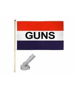 5&#39; Wood Flag Pole Kit W/Nylon White Bracket 3x5 Guns RWB Advertising Pol... - $24.88