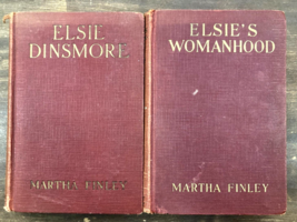 Lot of 2 ELSIE DINSMORE By MARTHA FINLEY Antique Hardcover Books Womanho... - £19.38 GBP