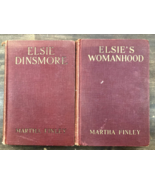 Lot of 2 ELSIE DINSMORE By MARTHA FINLEY Antique Hardcover Books Womanho... - £19.45 GBP