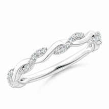 ANGARA Natural G VS2 Diamond Twist Band For Her in 14K Solid Gold Size 3-13 - £438.23 GBP