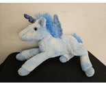 Petting Zoo Pegasus Unicorn Blue Plush Stuffed Animal Horse Sparkly Glit... - $22.74