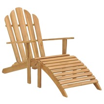 Adirondack Chair with Footrest Solid Teak Wood - £149.05 GBP