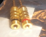 NEW Monoprice 5975 1 PAIR Gold Plated Speaker Pin Plugs, Pin Screw Type ... - £1.41 GBP