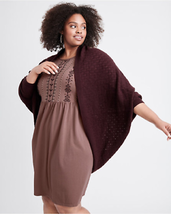 NWT New Womens 1X 2X Cocoon Plus 100% Cashmere Open Cardigan Sweater Dar... - $344.52