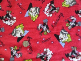 3749. King Features Syndicate Blondie &amp; Dagwood Flannel Fabric - 40&quot; x2 1/8 Yds. - £11.99 GBP