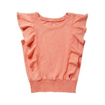 Justice Girls Garment Dyed Sleeveless Ruffle Blouse Peach Size XL(16/18) - £12.40 GBP