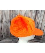 Vintage Orange Hunting Hat w/ Fuzzy Earflaps - Made in the USA - Small - £23.25 GBP