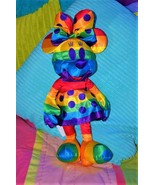 Disney Rainbow Minnie Mouse Medium Bean Bag Plush~15 1/2&quot; Tall~Colorful~... - £27.95 GBP