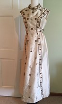 Vintage Bernetti NY SILK Beaded Evening Gown Wedding Viking Apron Renaissance XS - £392.93 GBP