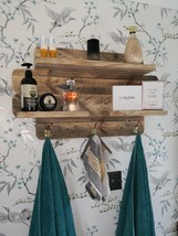 Rustic Handmade Shelf with hooks. Kitchen/Lounge/Hallway/Home Storage - $60.00
