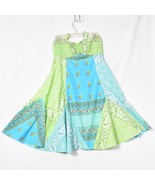 Women&#39;s Bandana Mini Dress Green Blue No Size Tag S/M See Photos - €20,23 EUR
