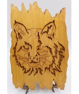 Vintage Cat Scroll Saw Wood Handcrafted Wall Folk Art Décor Plaque - £11.19 GBP