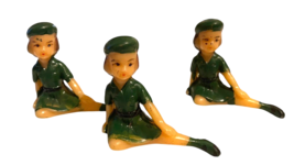 Vintage Enesco Girl Scout Figurine Figure Set Lot 3 Japan Handpainted - $37.18