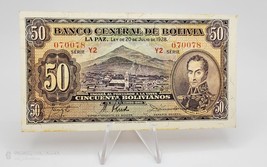 Bolivia Banknote 50 Bolivianos 1928 P-132  UNC - £38.93 GBP
