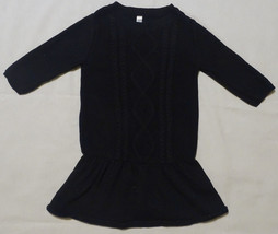 Cherokee black knit  girls 3/4 sleeves sweater dress,  peplum tunic,  M/... - $5.93