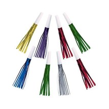Horns w/ Fringe Assorted Colors Metallic Party 8 ct New Years Eve Squawker - £6.65 GBP
