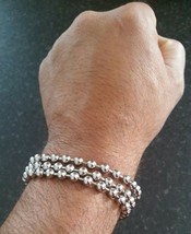 Chrome Plated Steel Meditation Praying Beads Talisman Sikh Simarna Bracelet B2B - $19.68