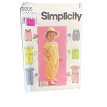Simplicity Girls Romper Hat Sewing Pattern Sz 1/2-2 9205 - Uncut - $12.86