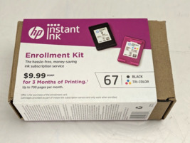 HP 67 Tri-Color/ Black Instant Ink Enrollment Ink Cartridges Black/Color... - $19.50