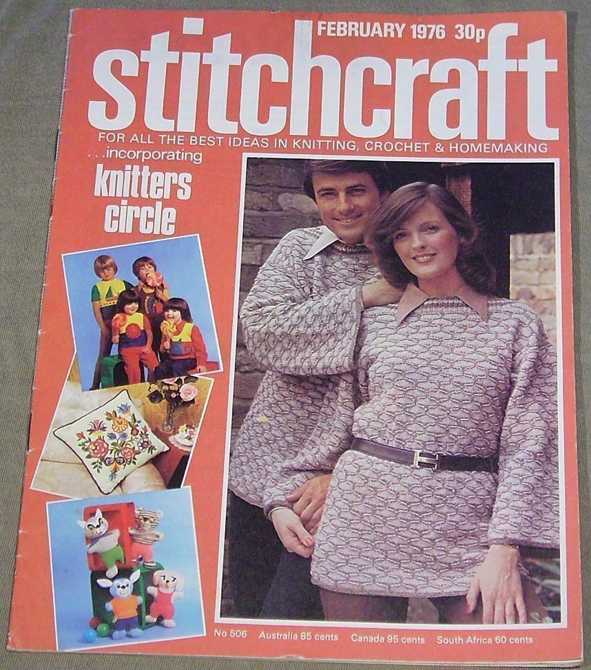 Stitchcraft February 1976 No. 506 - Best Ideas in Knitting Crocheting Patterns - $33.94