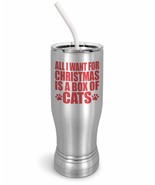 PixiDoodle Christmas Paw Print Cat Insulated Coffee Mug Tumbler with Spi... - £26.76 GBP+