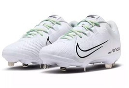 Nike Softball Cleats Women&#39;s 8 Hyperdiamond 4 Pro Renew White Metal CZ59... - £30.25 GBP