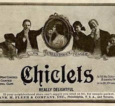 1906 Chiclets Chewing Gum Advertisement Candy Ephemera 5.5 x 3&quot; - £13.66 GBP