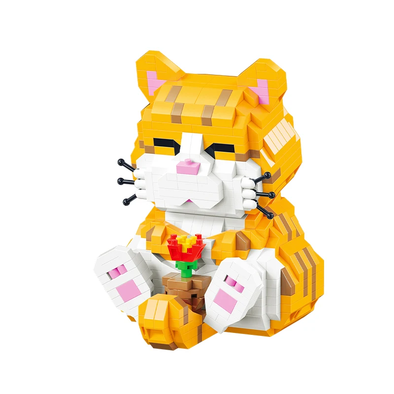 Mini Building Blocks Toys Pet Orange Cat Dachshund Husky Corgi Collie Dog 3D - £13.58 GBP