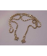 Amazing!  Estate    Fleur-De-Lys  14k Yellow Gold  Rope  Lavaliere Neckl... - $35,889.48 MXN