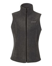Columbia tailored mock neck full zip secure pockets charcoal gray fleece vest XL - £18.15 GBP