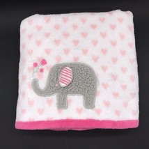 Parent&#39;s Choice Baby Blanket Elephant Hearts Pink Sensory Flowers Walmart - £17.78 GBP