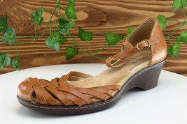 Softspots Sz 8.5 M Brown Ankle Strap Leather Women Sandals - £15.63 GBP