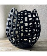 Abstract Crochet Voronoi Style, Sculptural Vase- Stoneware - Unique Deco... - $94.37 CAD