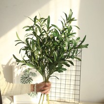 Nolast 37&quot; Tall Faux Greenery Branch Stems Fake Olive Branch Artificial Plants - £28.75 GBP