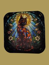 Handmade Glossy Magnet – Stained Glass Cat Art – Colorful  - $6.62 CAD