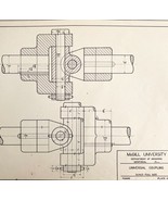 McGill University Universal Coupling 1965 Mechanical Drawing Print DWEE12 - $557.00 MXN