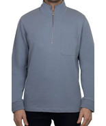Slate and Stone Men’s Zip French Terry Sweatshirt Sweater Top, Blue, Lar... - $109.51 CAD