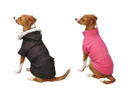 Eskimo Dog Jackets 3 In 1 Layered Water Resistant Fleece Lining in Brown or Grey - £14.12 GBP
