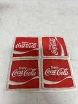 Lot of 4  3&quot; Coca-Cola Red Square Patches &quot;Enjoy Coca-Cola&quot; - £21.90 GBP