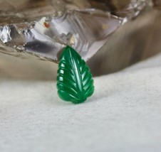 Zambia Natural Emerald Carved Leaf 3.71 Carats Gemstone For Ring Pendant Design - £358.43 GBP