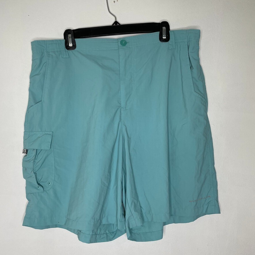 Columbia XL Cargo Shorts 8&quot; Teal Omni-Shade Quick Dry Outdoor Hiking Tra... - $20.00
