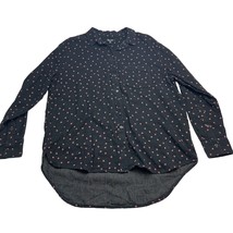 Madewell Women&#39;s Flannel Shirt Soft 100% Cotton Black Button Up Medium M - £15.44 GBP