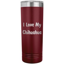 Love My Chihuahua v4-22oz Insulated Skinny Tumbler - Maroon - £25.84 GBP