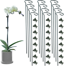 Outdoor 12 Pack Plant Stakes 24 Inch Plants Support 24 Pcs Clips Garden Climbing - £29.33 GBP